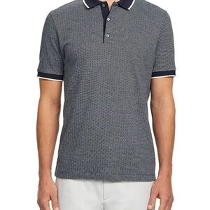 Theory Geo Knit Men’s Polo Regular Fit Exclipse/White